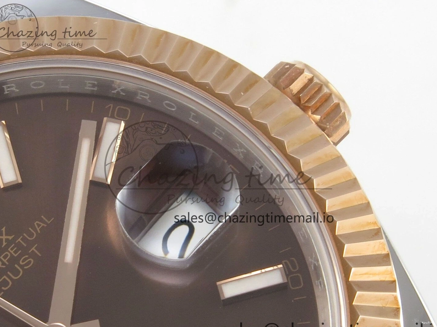 MiroTime 0210 Effortless DateJust 41 126331 SS RG ARF 1:1 Best Edition Brown Stick Dial on Oyster Bracelet SH3235 (Weighted) 201